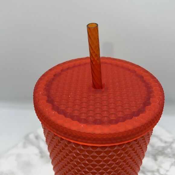 STARBUCKS Fall 2022 Pearlized Orange Studded Tumbler Cold Cup 24 oz-NEW! - Picture 3 of 7